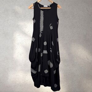 Patrizia Luca Milano Dress Womens Sz XS Midi Bubble Balloon Lagenlook Abstract